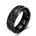 Bague coréenne Black Diamond Titanium en acier en acier anneau en acier inoxydable